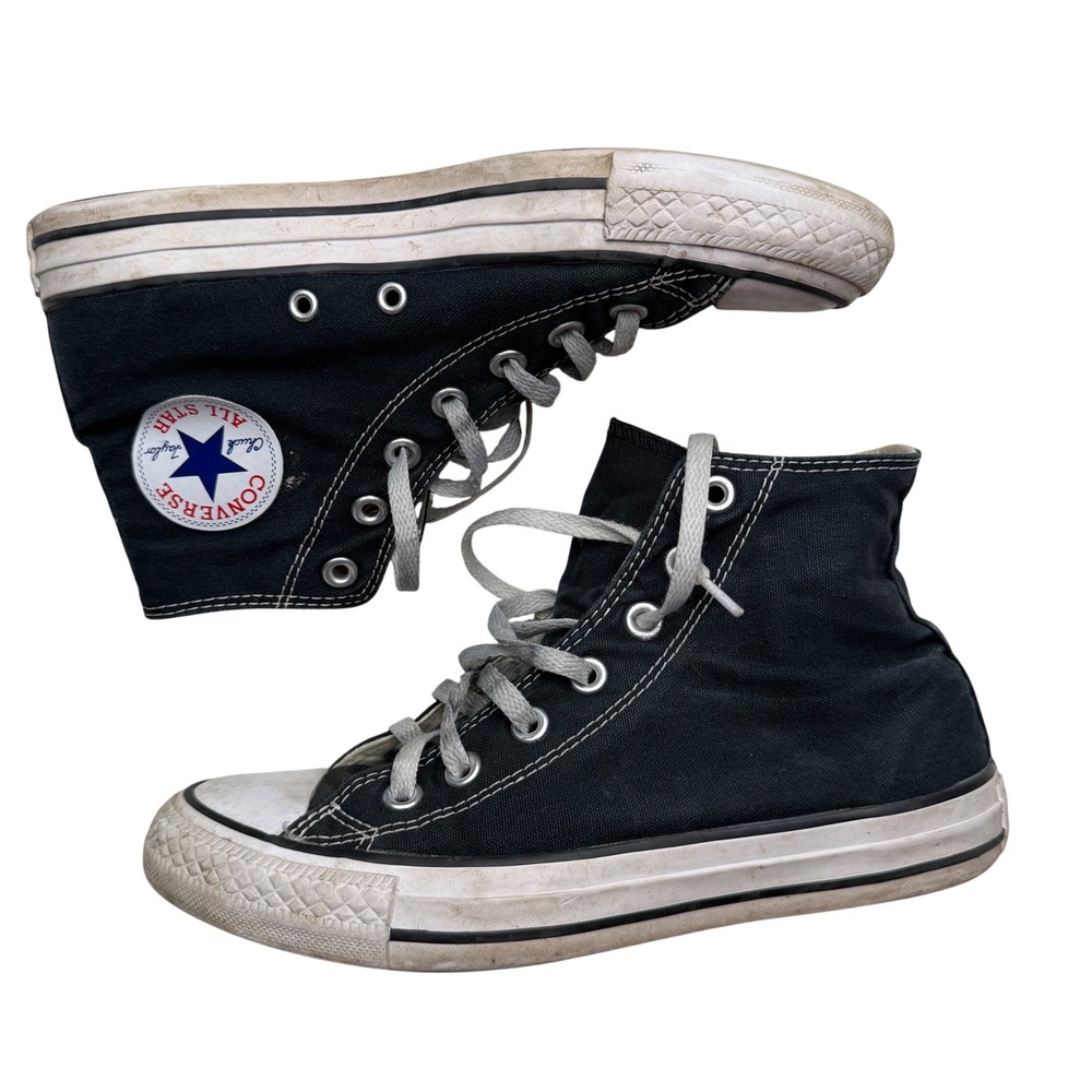 Converse Chuck Taylor High Top Black Canvas Grunge Skater Sneaker Women 7 Men 5